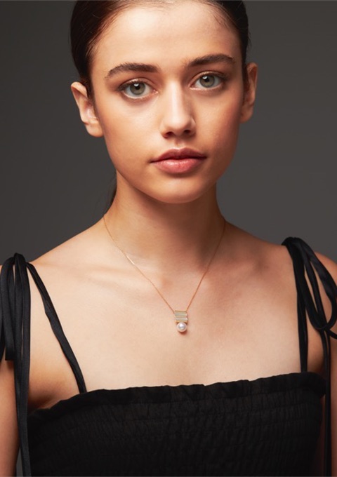 【xUyeda jeweller】BORDER PEARL NECKLACE