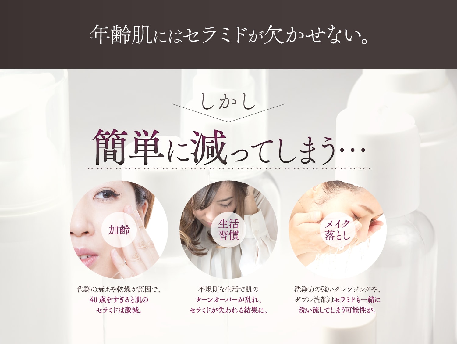 年齢肌にはセラミドが欠かせない