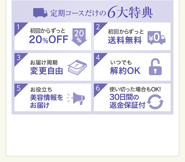 定期コースだけの6大特典
