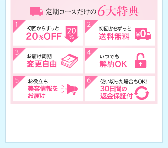 定期コースだけの6大特典