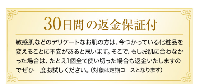 30日間の返金保証付