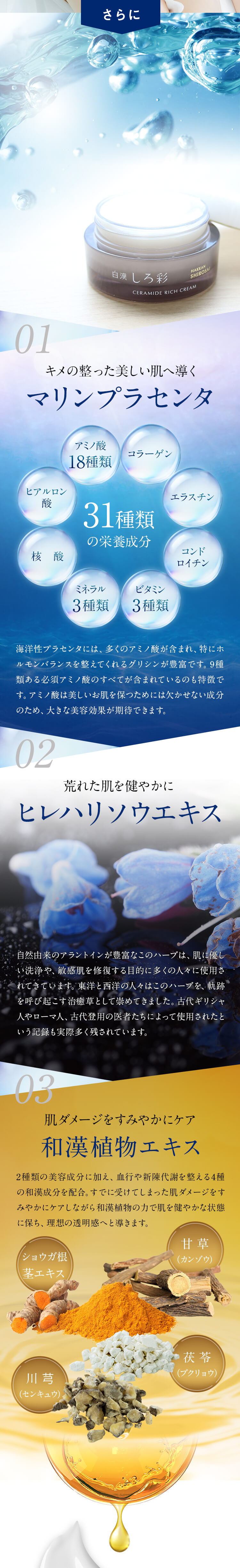 マリンプラセンタ ヒレハリソウエキス 和漢植物エキス