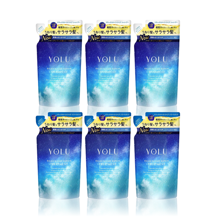 YOLU リラックスナイトリペア シャンプー/トリートメント(詰替え×各3袋)
