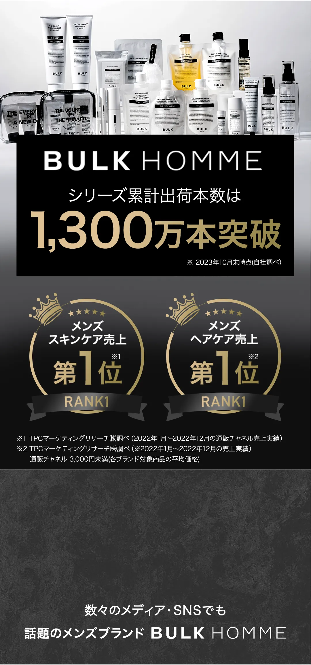 バルクオムシリーズ累計出荷本数1300万本突破