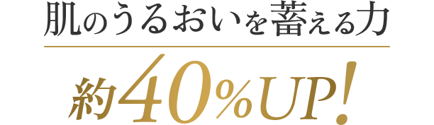 肌のうるおいを蓄える力40%UP