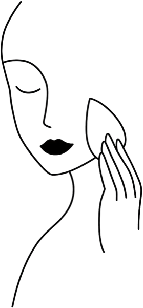 エンボス面でやさしく拭き取るイラスト