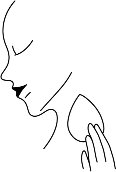 首やデコルテを拭き取るイラスト