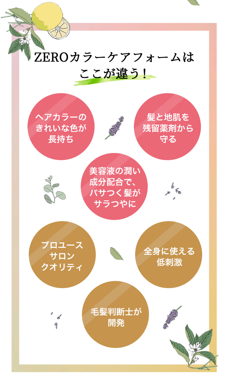 EVERY COLOR DAYS ZERO | シャンプーでもない。トリートメントでもない。ZERO カラーケアフォーム