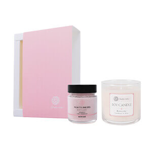 【ギフトBOX付】ROMANTIC バスソルト＆アロマソイキャンドルセット