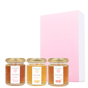 【ギフトBOX付】フルーツハニー3種セット（アップル、オレンジ、サクラ）