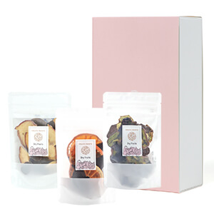 【ギフトBOX付】ドライフルーツショコラ3種（りんご、みかん、キウイ）