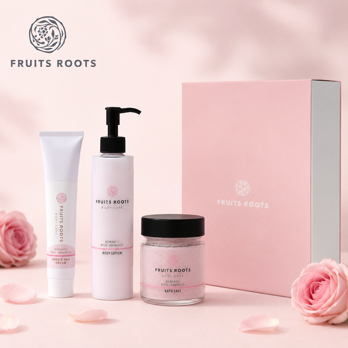 【ギフトBOX付】ROMANTIC ハンド＆ネイルクリーム、ボディローション、バスソルトセット