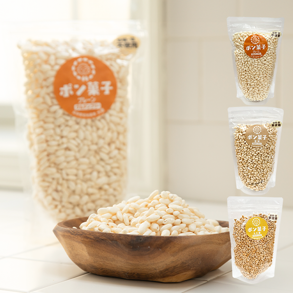 まんまポン菓子 味: バラエティ（プレーン・玄米・もち麦）, 袋数: 各1袋（合計3袋）