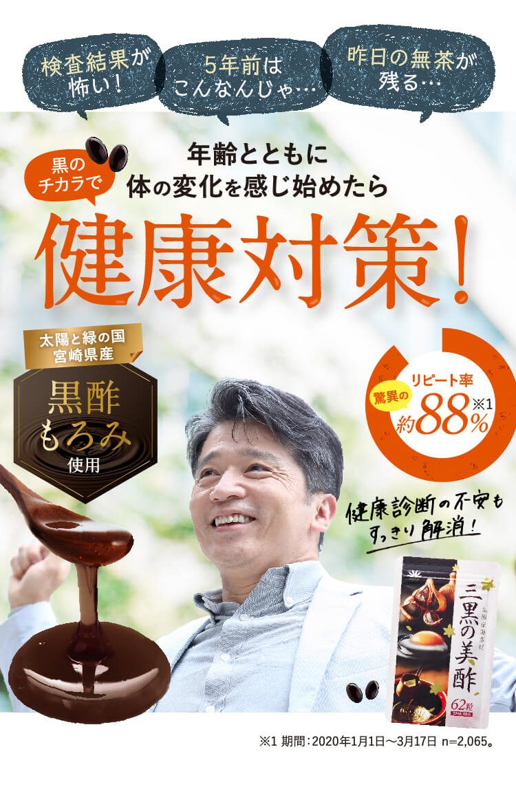 年齢とともに体の変化を感じ始めたら黒のチカラで健康対策！