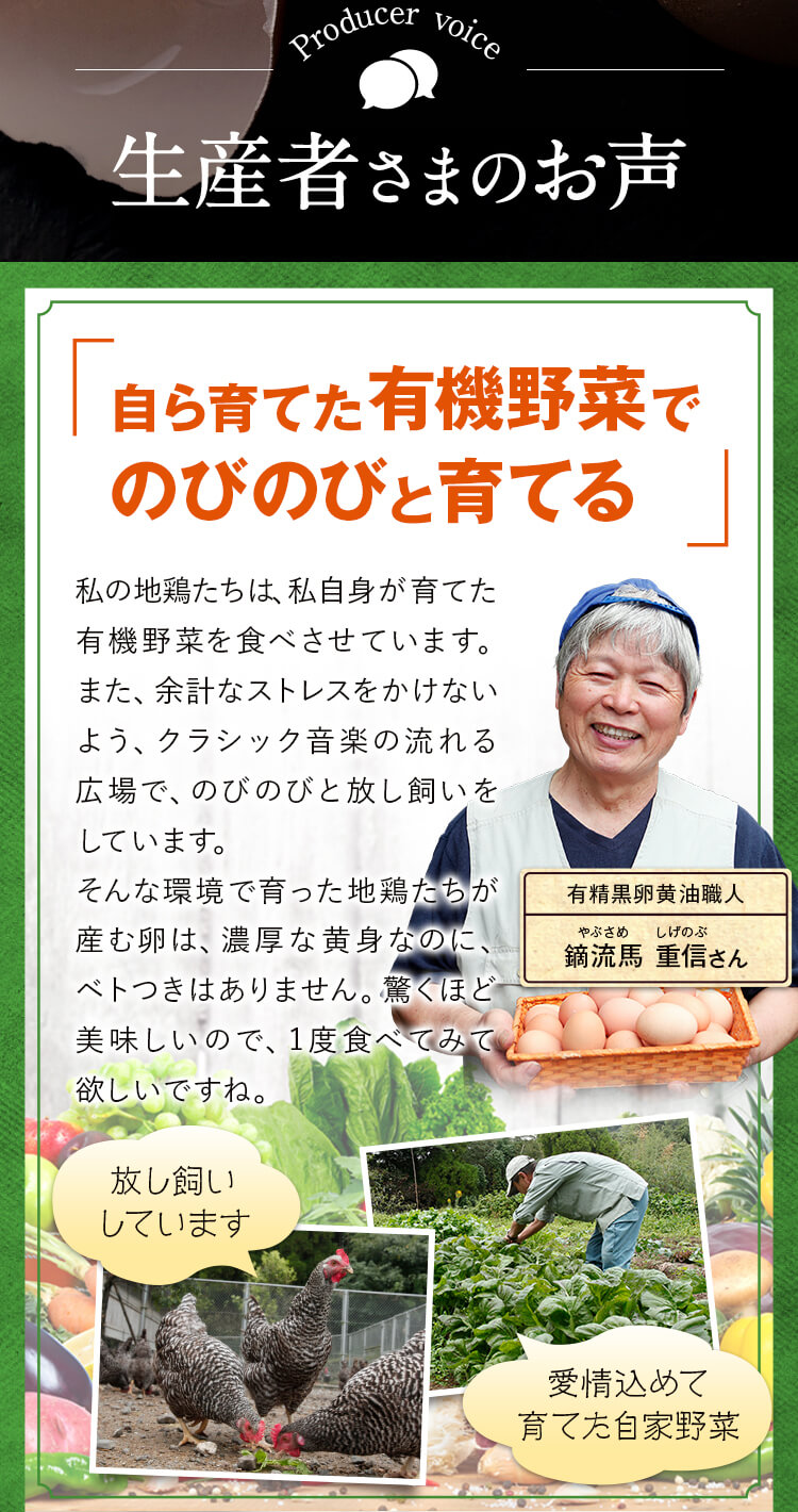 自ら育てた有機野菜でのびのびと育てる