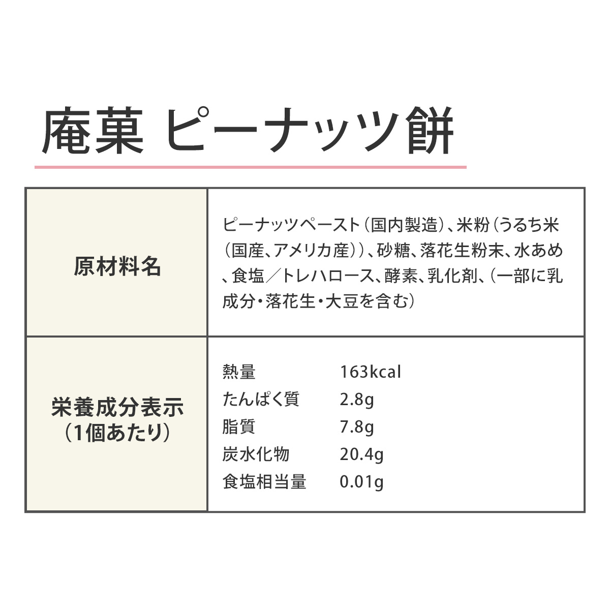 【庵菓】ピーナッツ餅1箱（6個入）