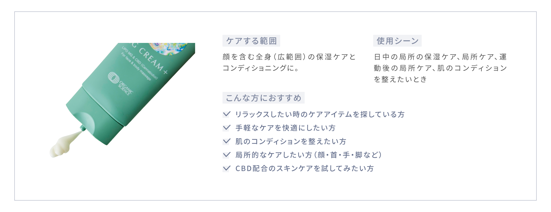 MG CREAM +CBD 詳細