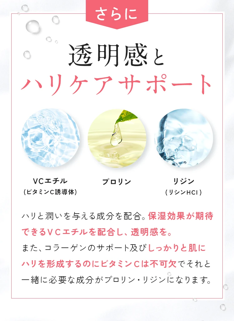 さらに透明感とハリケアサポート