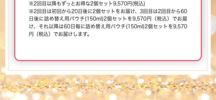 2回目以降もずっとお得な2個セット9,570円(税込)