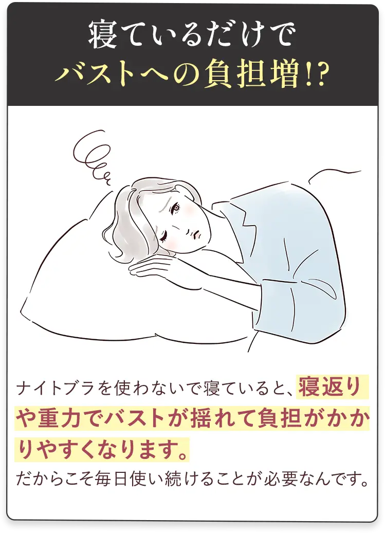 寝ているだけでバストへの負担増!?