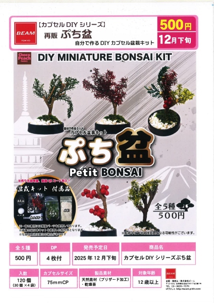 【12月発売】再販 カプセルDIYシリーズ ぷち盆 30個入り (500円カプセル)【一次予約】