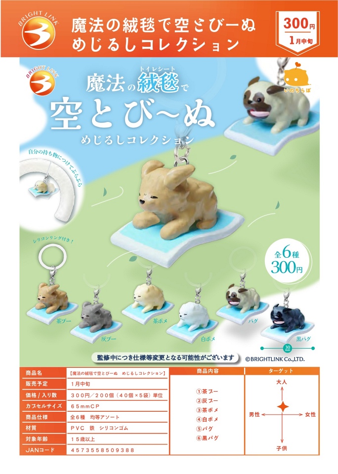 【1月発売】魔法の絨毯で空とびーぬ めじるしコレクション 40個入り (300円カプセル)【一次予約】