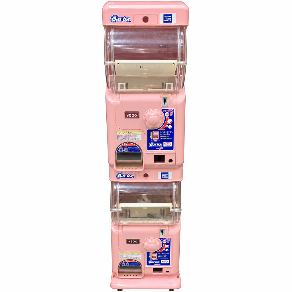 【中古】ガチャ2Ez(ガチャツーイージー)/ピンク/2段式カプセルトイマシン本体
