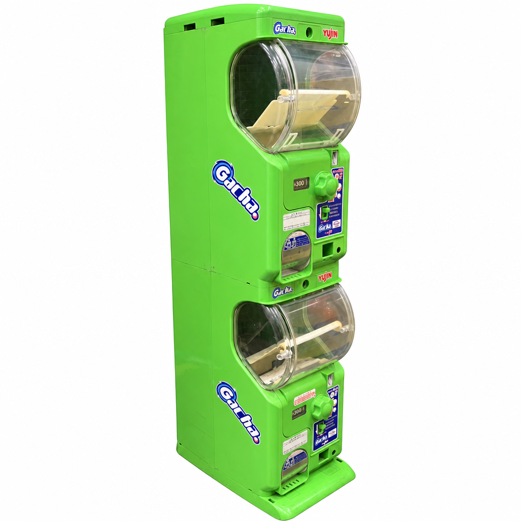 【中古】ガチャ2Ez(ガチャツーイージー)/グリーン/2段式カプセルトイマシン本体