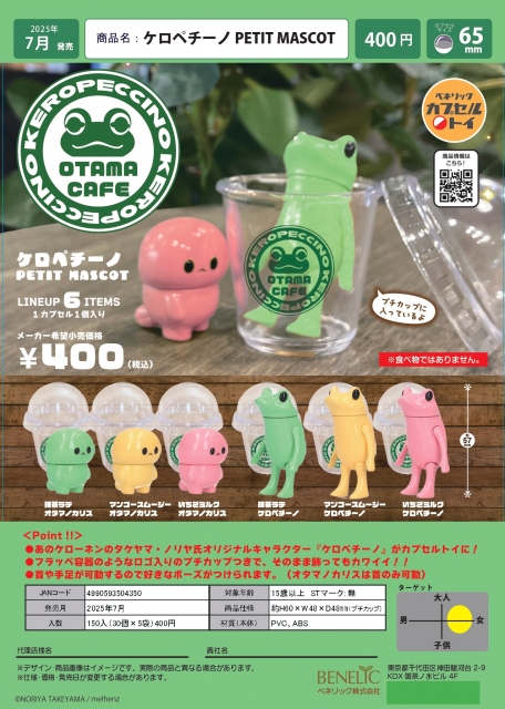 ケロペチーノPETITMASCOTミニチュアわたあめコレクション　30個入り (400円カプセル)