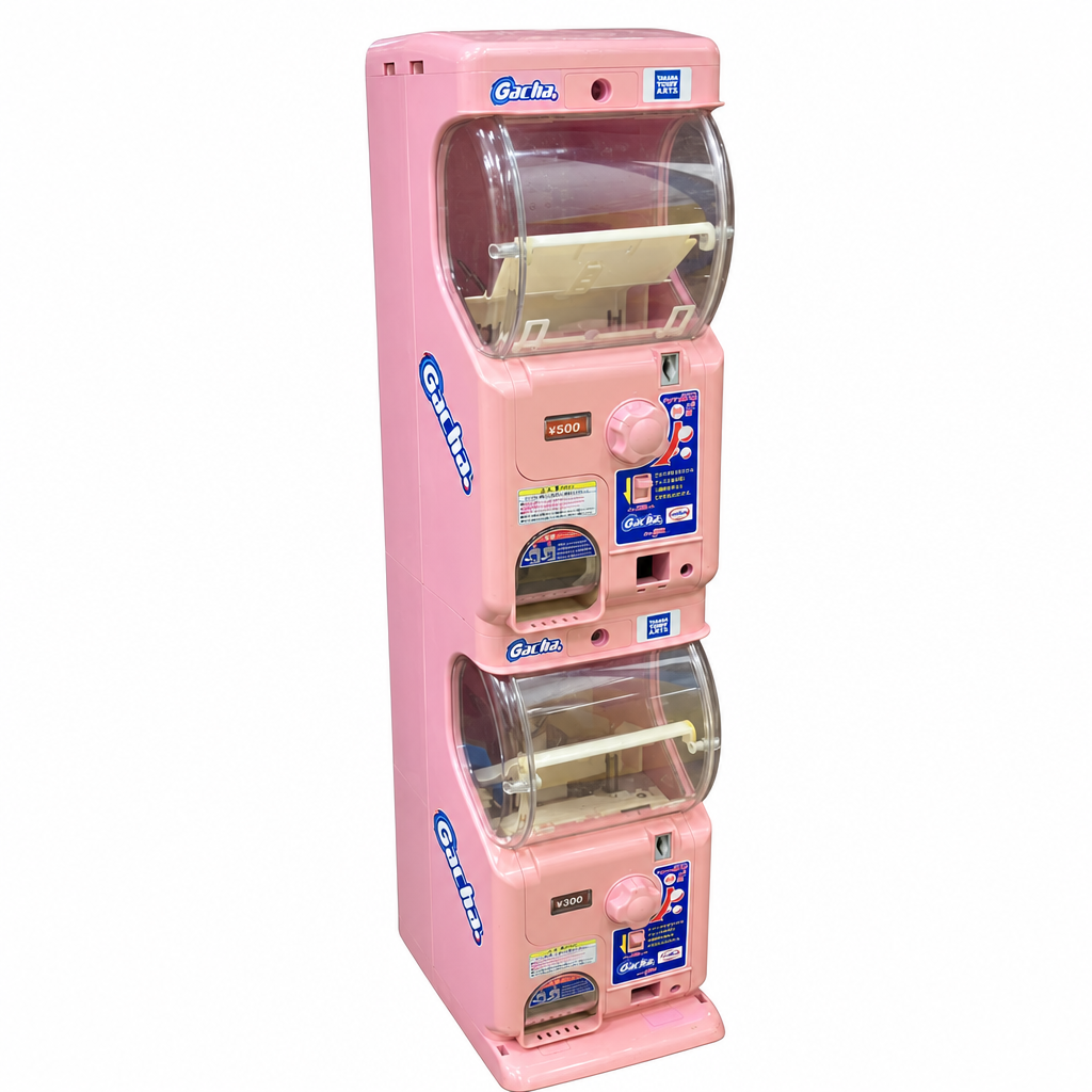 【中古】ガチャ2Ez(ガチャツーイージー)/ピンク/2段式カプセルトイマシン本体