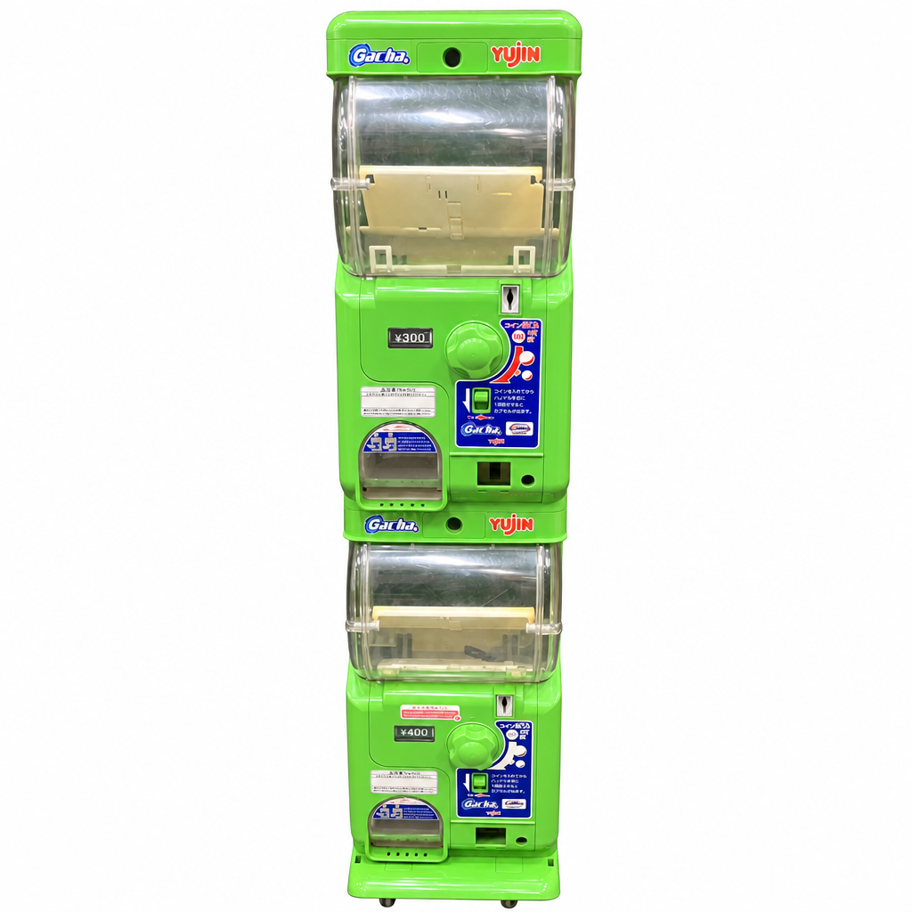 【中古】ガチャ2Ez(ガチャツーイージー)/グリーン/2段式カプセルトイマシン本体
