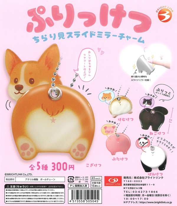 ぷりっけつ ちらり見スライドミラーチャーム 40個入り (300円カプセル)