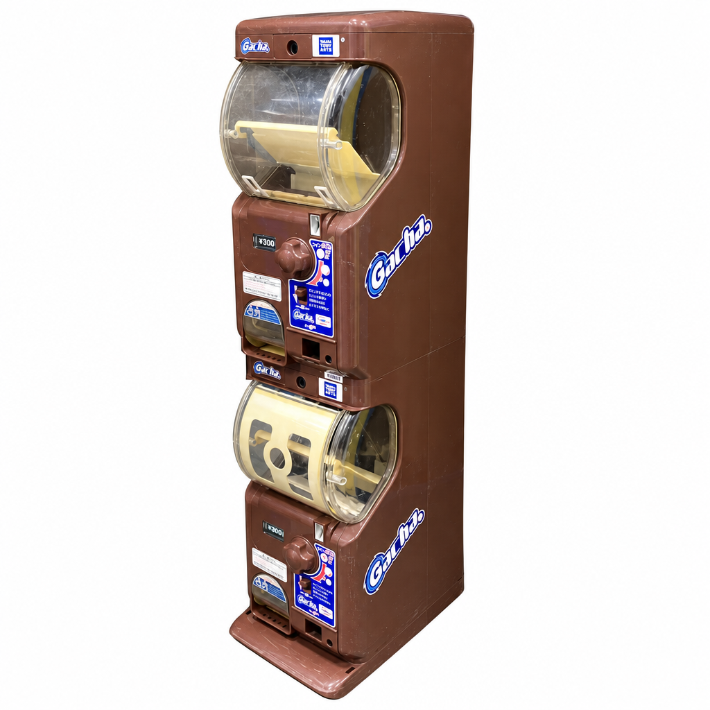 【中古】ガチャ2Ez（ガチャツーイージー)/ブラウン/2段式カプセルトイマシン本体