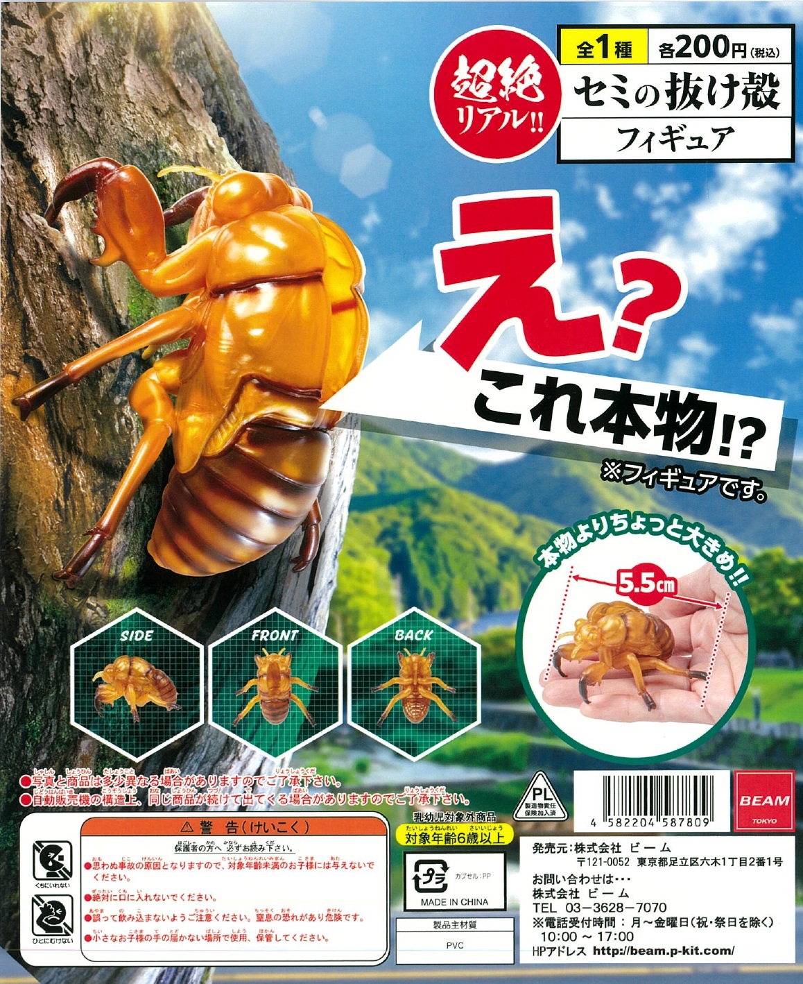 セミの抜け殻フィギュア 50個入り (200円カプセル)