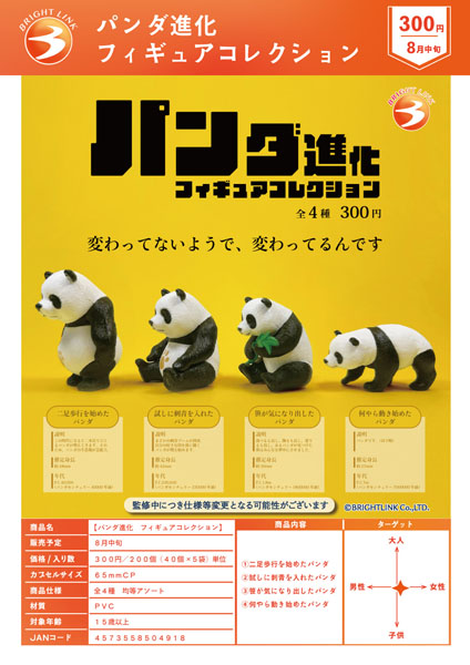 パンダ進化 フィギュアコレクション 40個入り(300円カプセル)