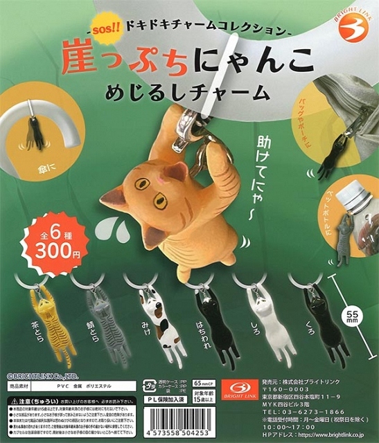 【2月発売】再販 崖っぷちにゃんこめじるしチャーム 40個入り (300円カプセル)【一次予約】