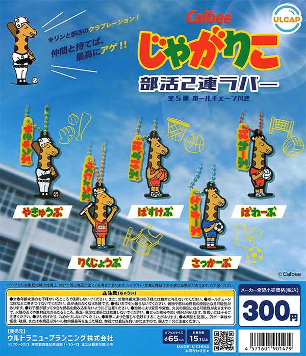 じゃがりこ（ミツル）部活 2連ラバー 40個入り(300円カプセル)