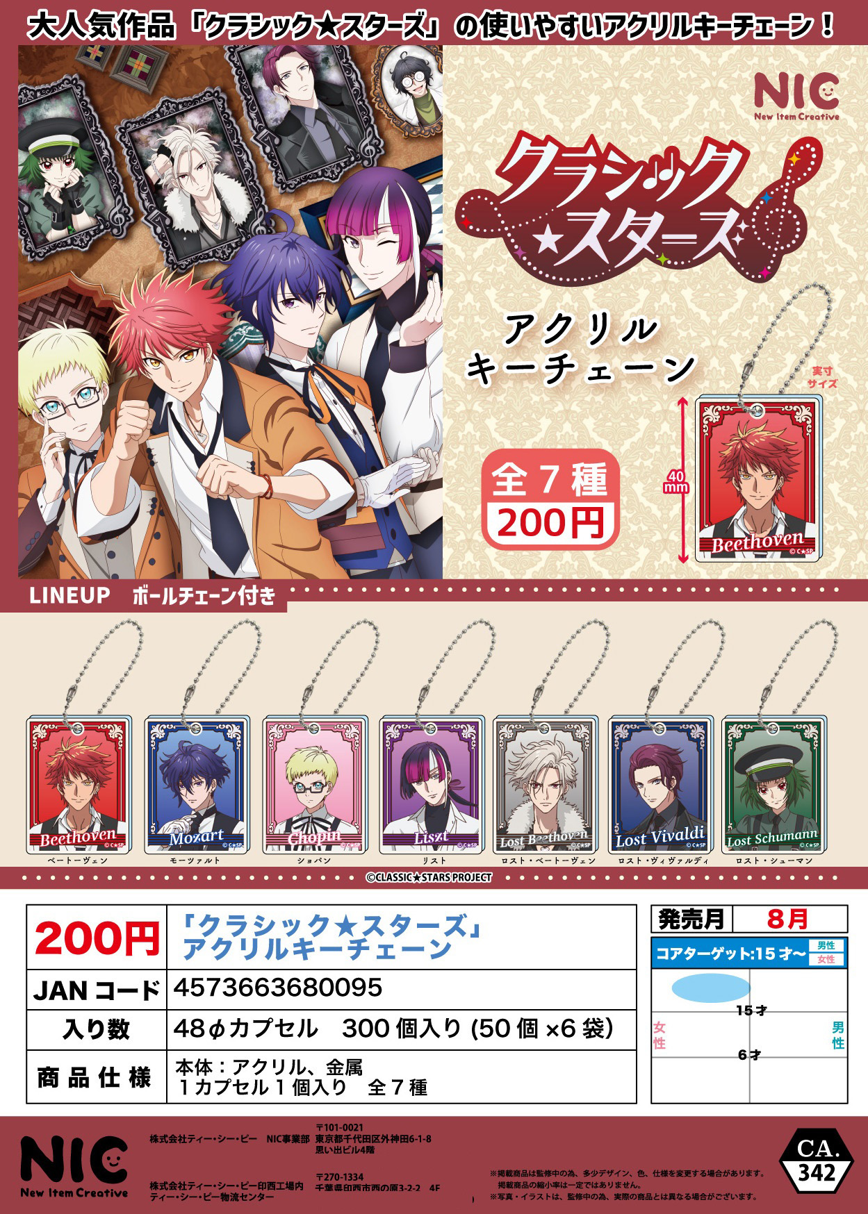 「クラシックスターズ」 アクリルキーチェーン50個入り(200円カプセル)