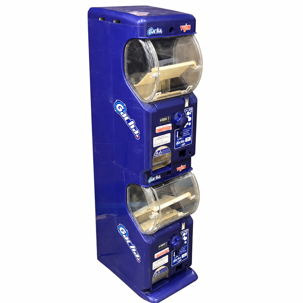 【中古】ガチャ2Ez(ガチャツーイージー)/ネイビーブルー/2段式カプセルトイマシン本体