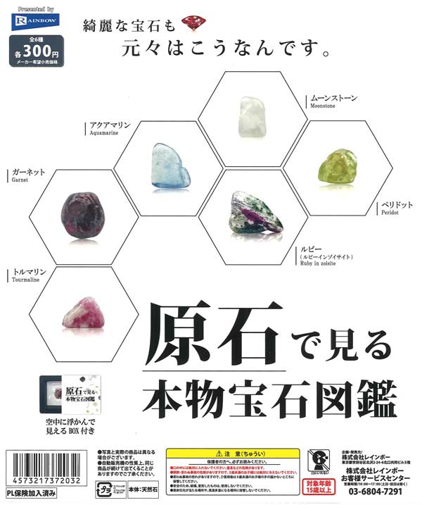 原石で見る本物宝石図鑑 40個入り (300円カプセル)