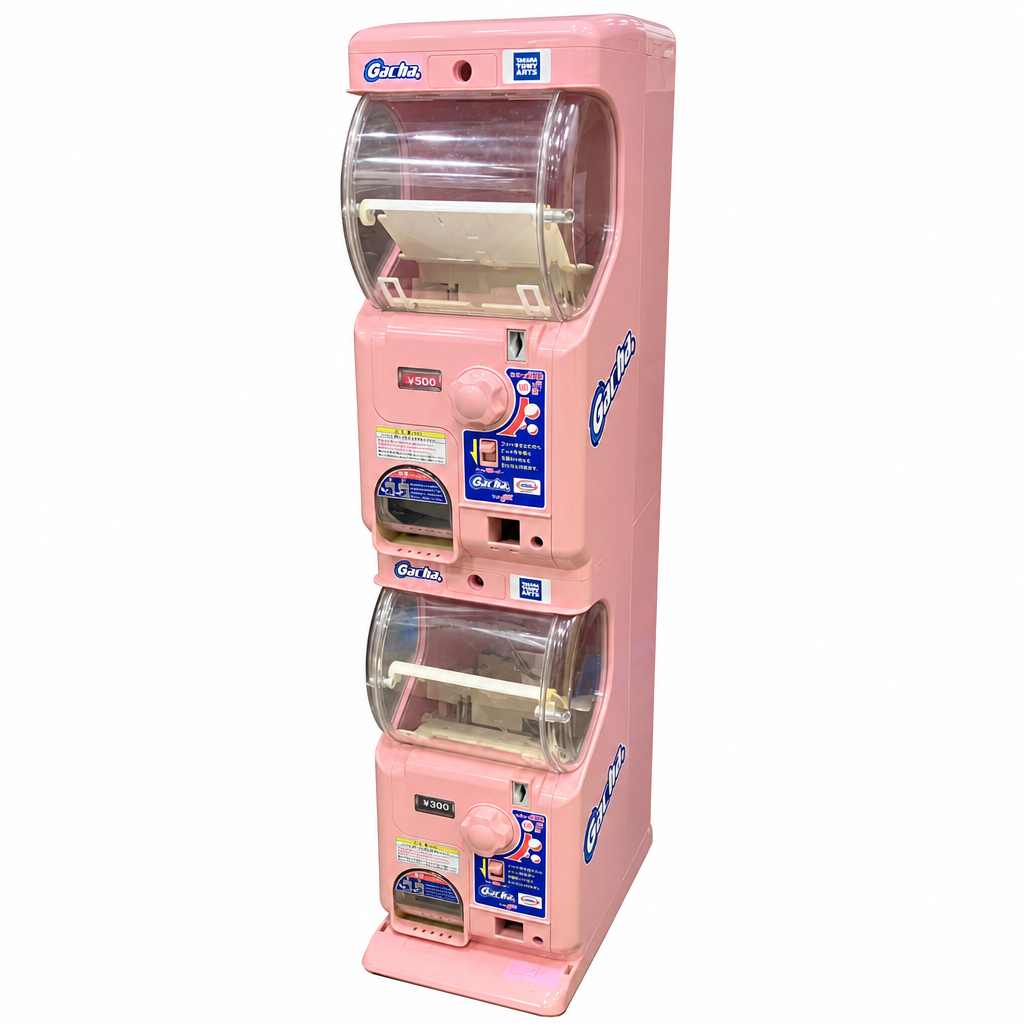 【中古】ガチャ2Ez(ガチャツーイージー)/ピンク/2段式カプセルトイマシン本体