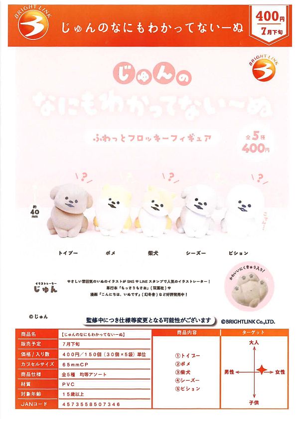 【7月発売】じゅんのなにもわかってないーぬ 30個入り (400円カプセル)【一次予約】