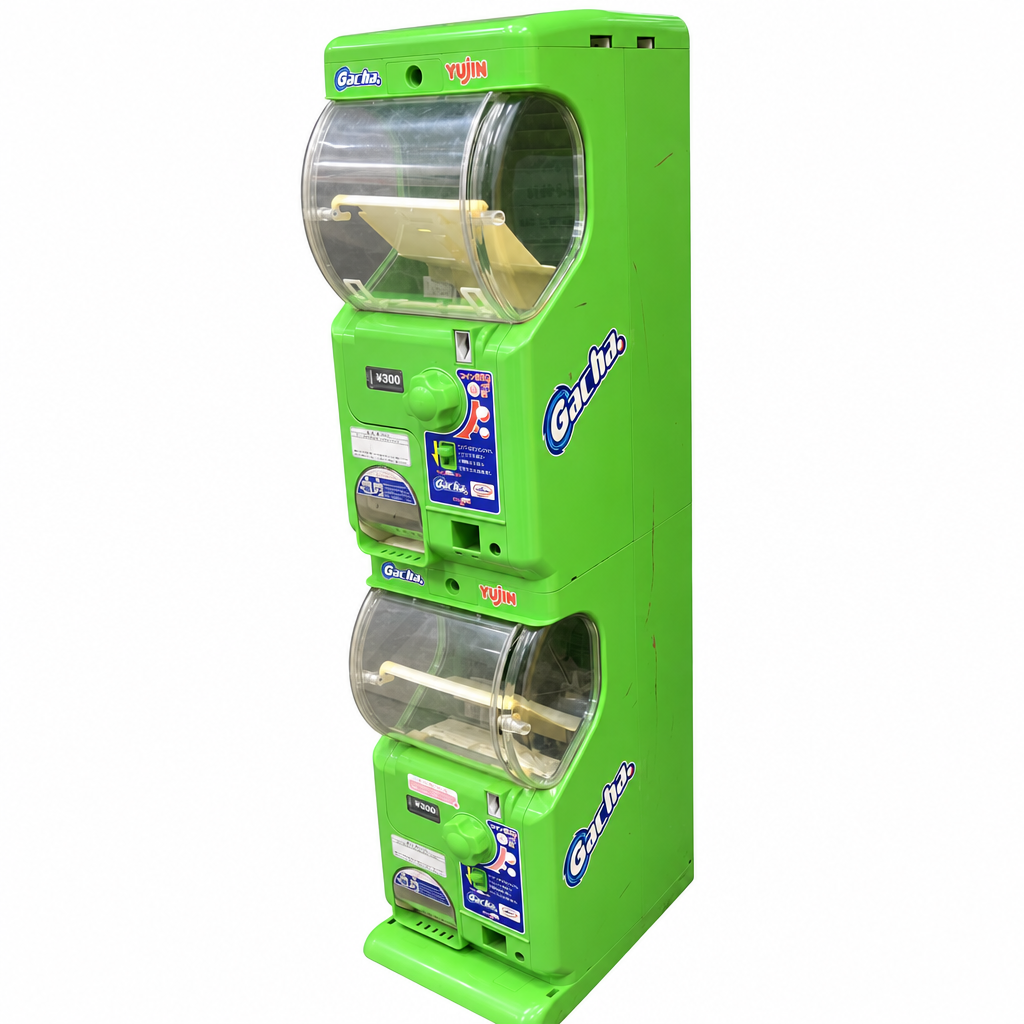 【中古】ガチャ2Ez(ガチャツーイージー)/グリーン/2段式カプセルトイマシン本体