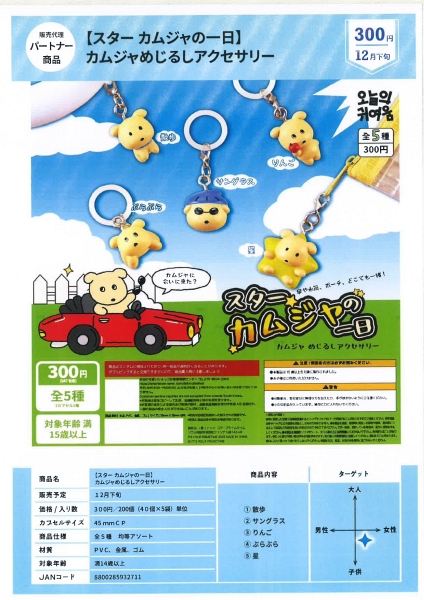 【12月発売】スターカムジャの一日 カムジャめじるしアクセサリー 40個入り (300円カプセル)【一次予約】