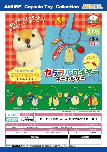 【12月発売】マーモットのもっとっとカラフルワイヤーKH 40個入り (300円カプセル)【一次予約】