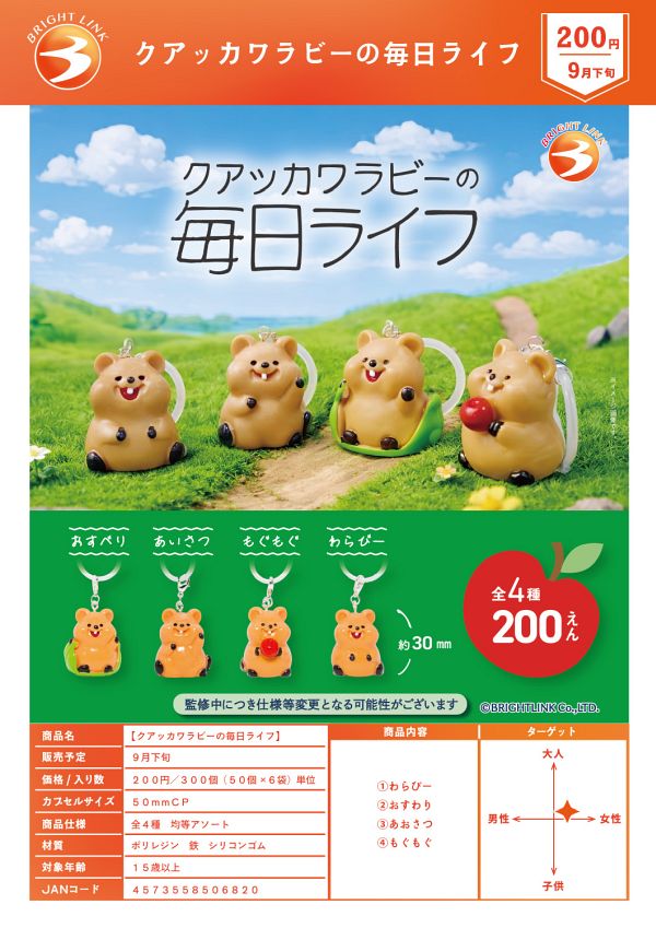 【9月発売】クアッカワラビーの毎日ライフ 50個入り (200円カプセル)【一次予約】