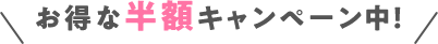 お得な半額キャンペーン中！