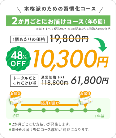 2か月ごとにお届けコース（年6回）