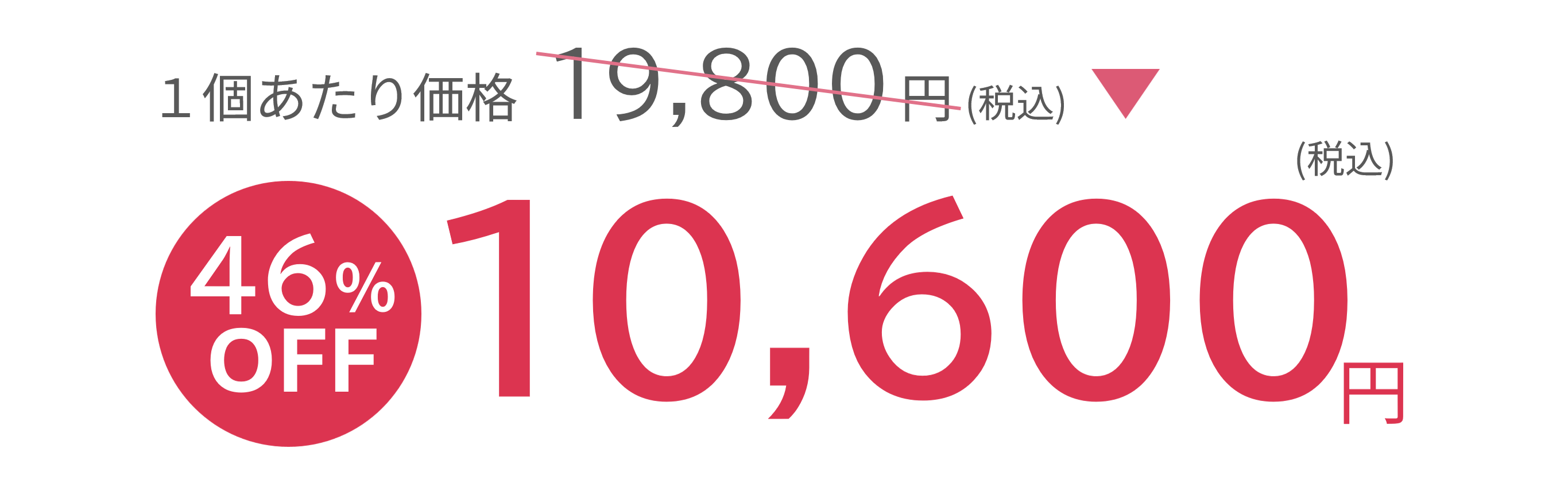1個あたり価格19,800円(税込) 46%OFF 10,600円(税込)