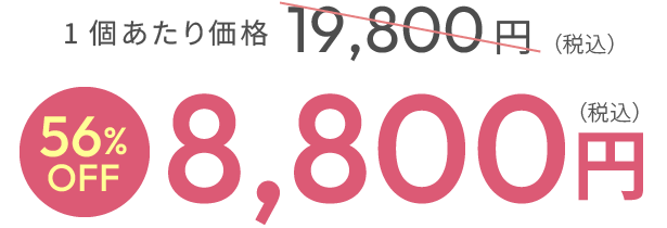 1個あたり価格19,800円(税込) 56%OFF 8,800円(税込)
